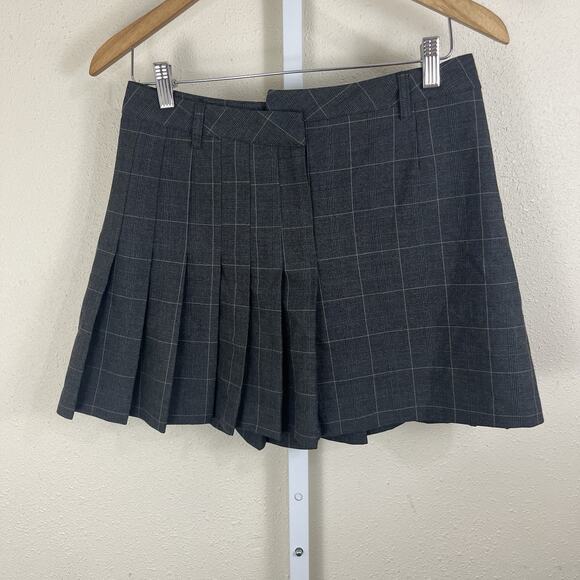 Zara Pleated Mini Skirt Womens M Medium Plaid Asymmetrical School Girl Academia - Picture 4 of 6